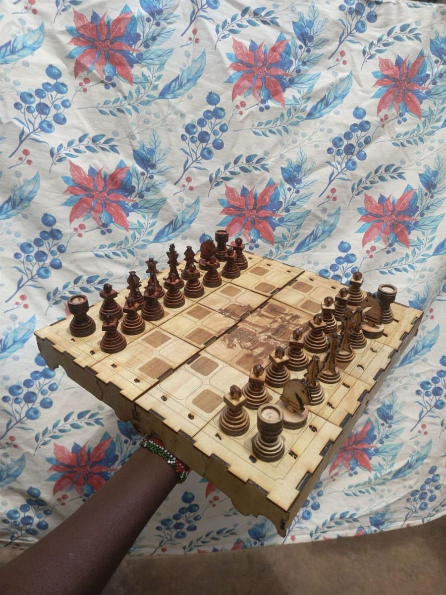 Custom wooden chess board
